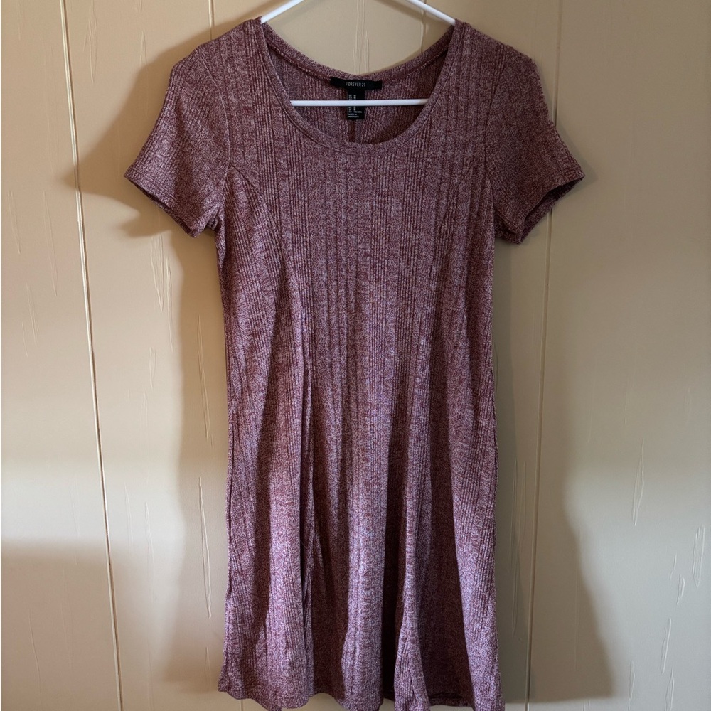 Forever 21 Ribbed Knit Mini Dress - Mauve
